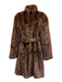 Size 40 Dark Brown Mink Side Slit Hook & Eye Pockets Coat Dark Brown / 40