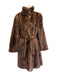 Size 40 Dark Brown Mink Side Slit Hook & Eye Pockets Coat Dark Brown / 40