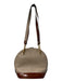 Bally Taupe & Tan Leather Top Zipper Shoulder Strap Gold Hardware Logo Bag Taupe & Tan / S