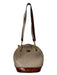 Bally Taupe & Tan Leather Top Zipper Shoulder Strap Gold Hardware Logo Bag Taupe & Tan / S