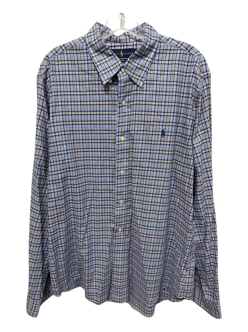 Ralph Lauren Size XL Blue & Multi Cotton Plaid Button Up Men's Long Sleeve Shirt Blue & Multi / XL