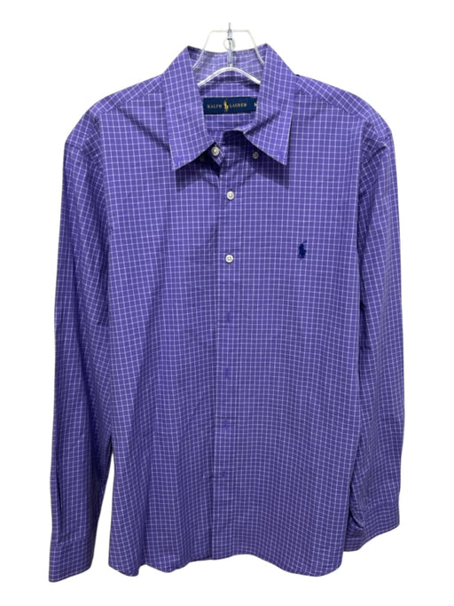 Ralph Lauren Size M Purple & White Cotton Grid Button up Men's Long Sleeve Shirt Purple & White / M