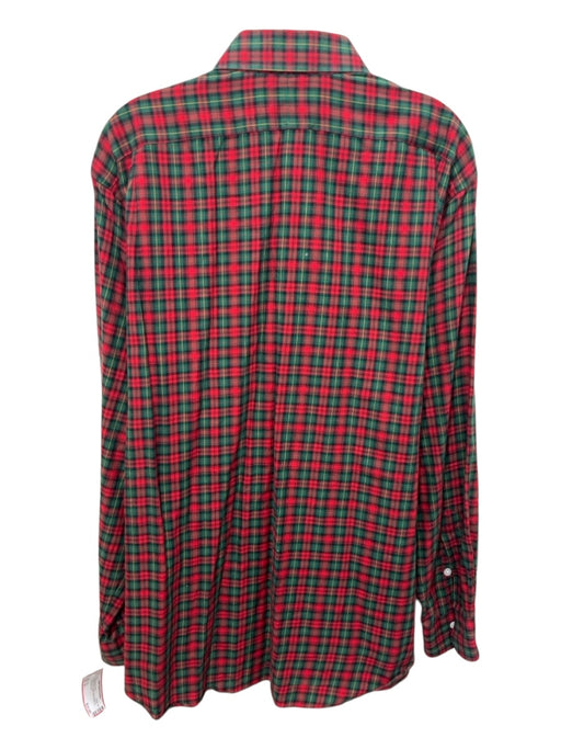 Polo Size XL Green & Red Cotton Plaid Button Up Men's Long Sleeve Shirt Green & Red / XL