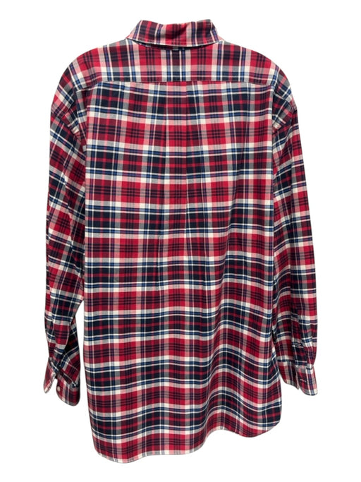 Polo Ralph Lauren Size XL Red, White, Blue Cotton Plaid Men's Long Sleeve Shirt Red, White, Blue / XL