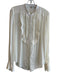 Free People Size Large Ivory Polyester Long Sleeve Button Down Pintuck Bib Top Ivory / Large