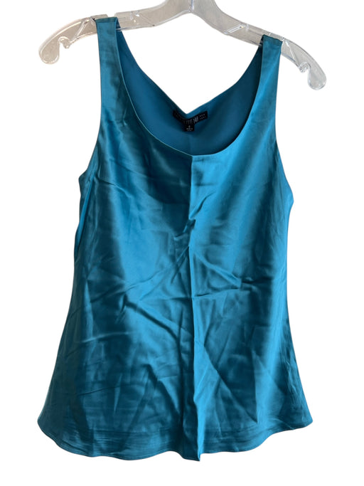 Lafayette 148 Size 6 Teal Blue Lined Sleeveless Wide Neck Tank Top Teal Blue / 6