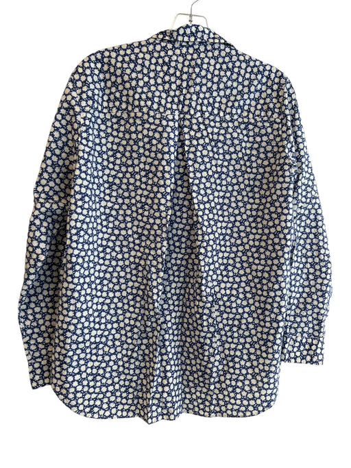 Grayson Size 2 Navy, White & Yellow Cotton Floral Long Sleeve Button Down Top Navy, White & Yellow / 2