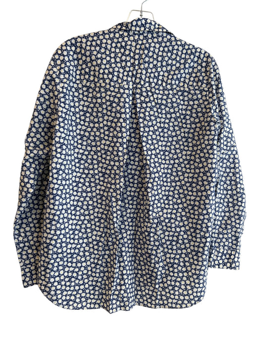 Grayson Size 2 Navy, White & Yellow Cotton Floral Long Sleeve Button Down Top Navy, White & Yellow / 2
