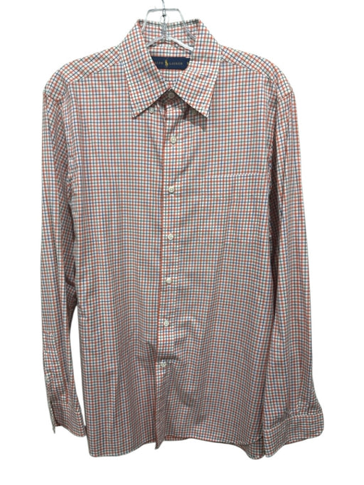Ralph Lauren Size M Orange & White Cotton Plaid Button Up Long Sleeve Shirt Orange & White / M