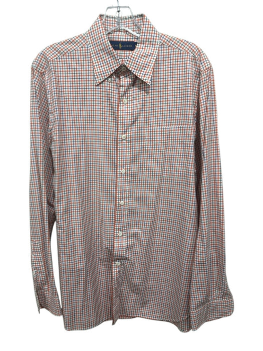 Ralph Lauren Size M Orange & White Cotton Plaid Button Up Long Sleeve Shirt Orange & White / M