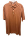 Peter Millar Size L Orange & White Cotton Striped Polo Men's Short Sleeve Orange & White / L