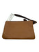 Coach Beige & Brown Pebbled Leather Zip Close Wristlet Wallets Beige & Brown