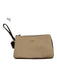 Coach Beige & Brown Pebbled Leather Zip Close Wristlet Wallets Beige & Brown