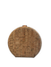 No Brand Brown & Gold Cork Lock Closure Chain Cross Body Strap Circle Bag Brown & Gold / Small