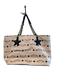 Betsy Johnson Peach & Black Polyurethane Zip Close Gold Hardware Top Handles Bag Peach & Black / Medium