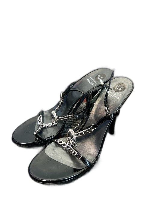 Stuart Weitzman Shoe Size 7.5 Black Patent Leather Silver Hardware Shoes Black / 7.5