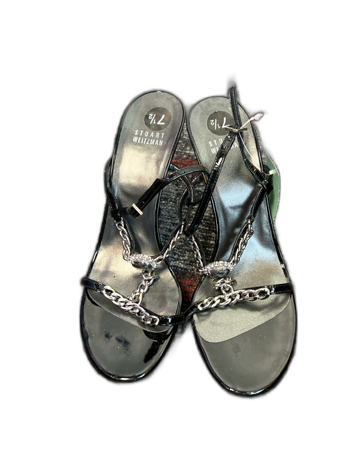 Stuart Weitzman Shoe Size 7.5 Black Patent Leather Silver Hardware Shoes Black / 7.5