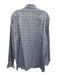 Zegna Size M Blue & Multi Cotton Grid Button Up front pocket Long Sleeve Shirt Blue & Multi / M