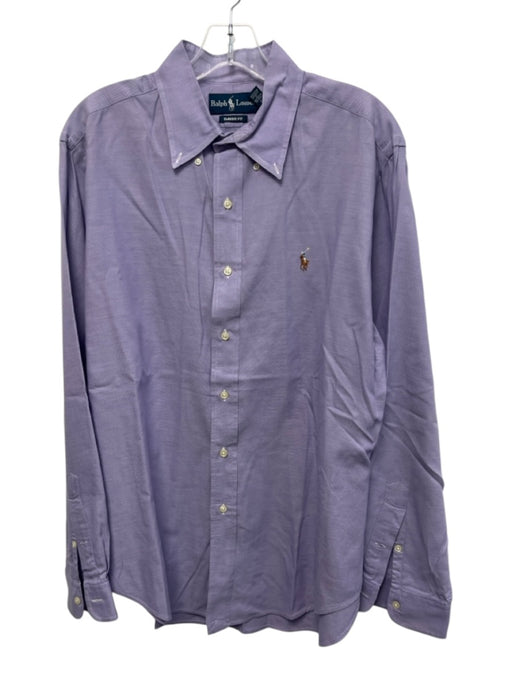 Ralph Lauren Size L Purple Cotton Solid Button Up Button Down Long Sleeve Shirt Purple / L