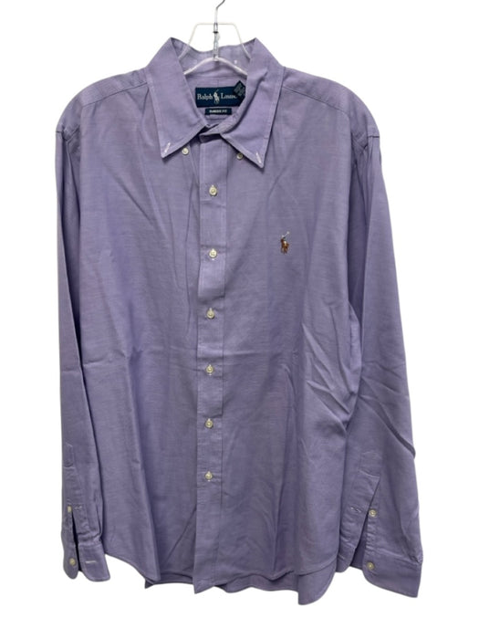 Ralph Lauren Size L Purple Cotton Solid Button Up Button Down Long Sleeve Shirt Purple / L