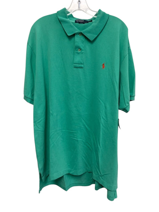 Polo Size XXL Green Cotton Solid Polo Pique Men's Short Sleeve Green / XXL
