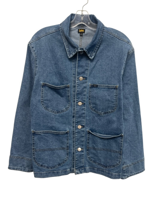 Lee Size XL Light Wash Cotton Blend Solid Chore Jacket Men's Jacket Light Wash / XL