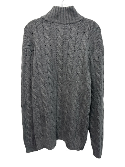 Polo Size XXL Gray Silk Cable Quarter Button Men's Sweater Gray / XXL