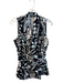 J Mclaughlin Size Large Black, White & Blue Nylon Blend Sleeveless Deep V Top Black, White & Blue / Large
