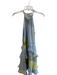 Parker Size Est Small Blue, Pink & Yellow Polyester Side Zip Ruffle Accent Dress Blue, Pink & Yellow / Est Small