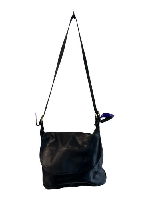Coach Black Leather Brass Hardware Shoulder & Crossbody Straps Zipper flap Bag Black / Medium