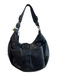 Coach Black Leather Silver Hardware Hobo Seam Detail Top Zip Bag Black / Medium