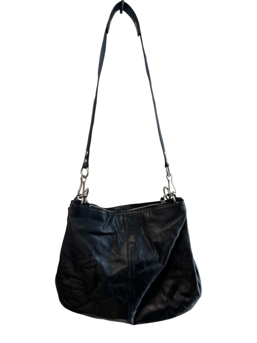 Coach Black Leather Triple Compartment Shoulder & Crossbody Straps Bag Black / Large