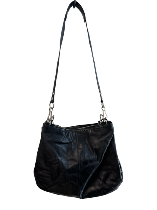 Coach Black Leather Triple Compartment Shoulder & Crossbody Straps Bag Black / Large
