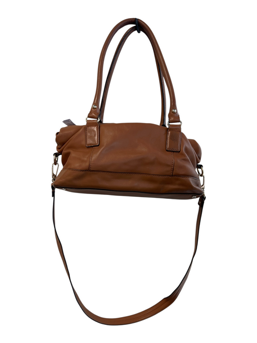 Kate Spade Brown Leather Double Handle Shoulder & Crossbody Straps Top Zip Bag Brown / Medium