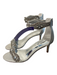 Antonio Melani Shoe Size 8 Silver Fabric Rhinestone Embellished Mid Heel Shoes Silver / 8