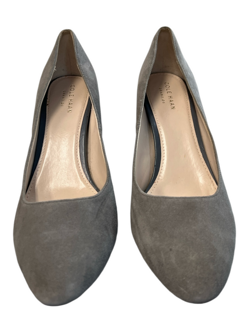 Cole Haan Shoe Size 8 Gray Suede Pointed Toe Block Heel Pump Shoes Gray / 8