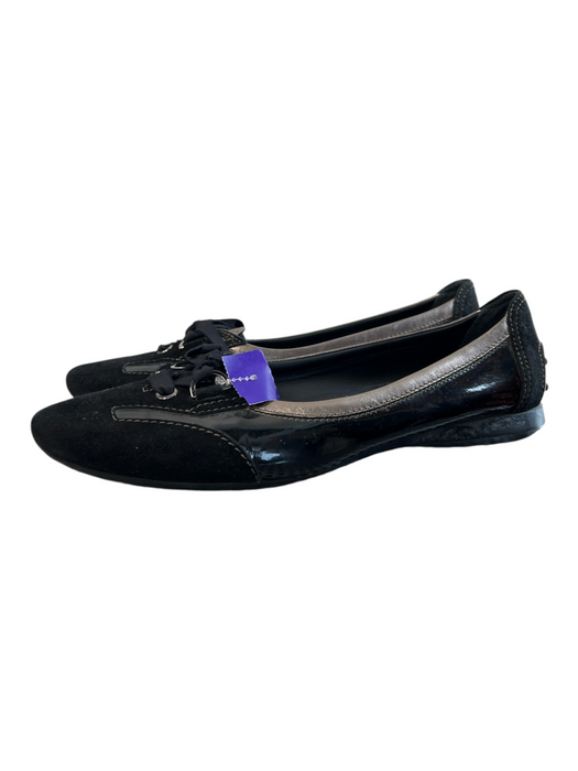 Tods Shoe Size 10.5 Black & Bronze Suede & Leather Almond Toe Driving moc Shoes Black & Bronze / 10.5