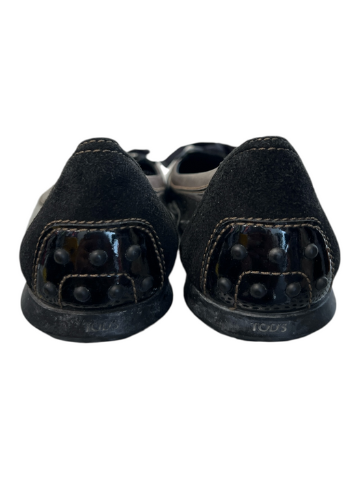 Tods Shoe Size 10.5 Black & Bronze Suede & Leather Almond Toe Driving moc Shoes Black & Bronze / 10.5