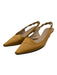 Louis Vuitton Shoe Size 36.5 Tan Satin Pointed Toe Slingback Kitten Heel Pumps Tan / 36.5