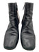 Prada Shoe Size 36.5 Black Leather Side Zip Block Heel Ankle Booties Black / 36.5