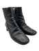Prada Shoe Size 36.5 Black Leather Side Zip Block Heel Ankle Booties Black / 36.5