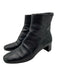 Prada Shoe Size 36.5 Black Leather Side Zip Block Heel Ankle Booties Black / 36.5