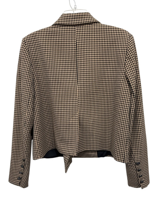 House of Harlow Size M Tan & Black Print Polyester Double Breast Blazer Jacket Tan & Black Print / M