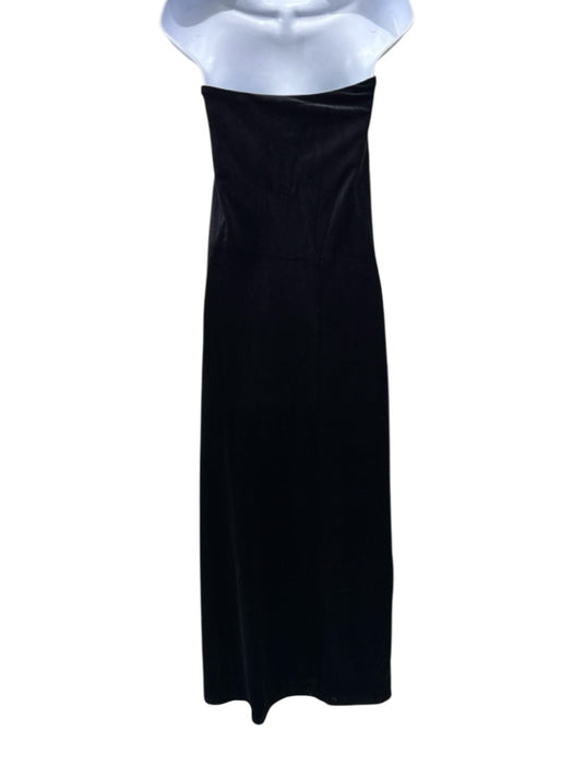 DRA Size M Black Polyester Velvet Strapless Side Zip Gown Black / M