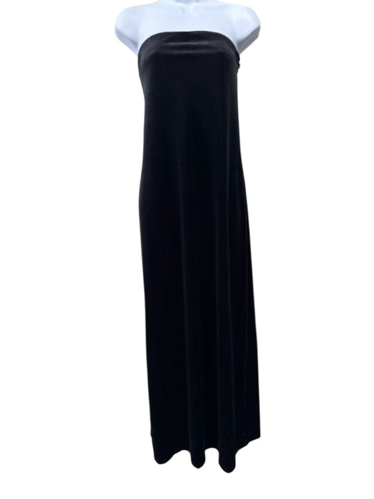 DRA Size M Black Polyester Velvet Strapless Side Zip Gown Black / M