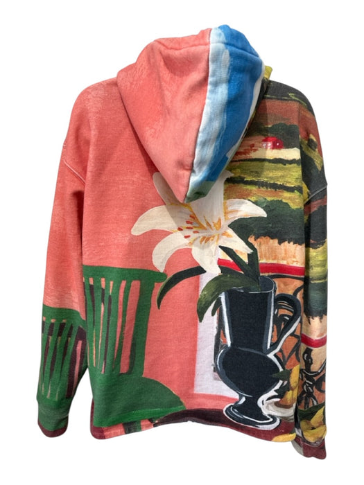 Jacquemus Size S Pink, Green, Orange Cotton Painted Hoodie Pockets Sweatshirt Pink, Green, Orange / S