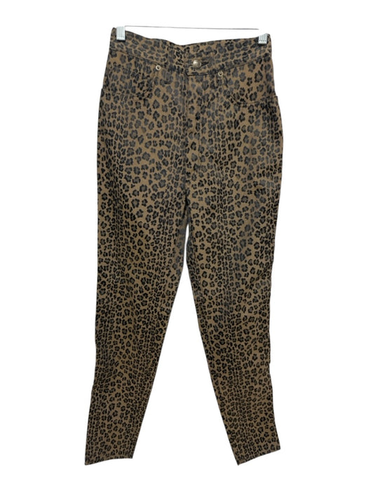Fendi Size XS Brown & Black Polyester High Rise Leopard Print Skinny Pants Jeans Brown & Black / XS