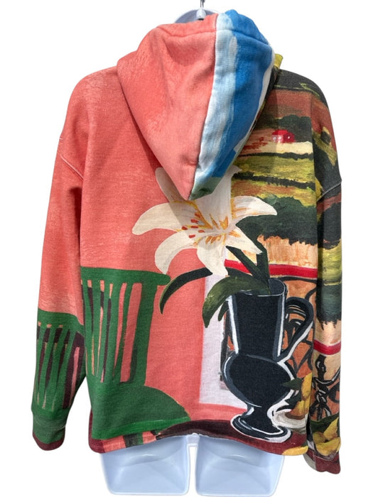 Jacquemus Size S Pink, Green, Orange Cotton Painted Hoodie Pockets Sweatshirt Pink, Green, Orange / S