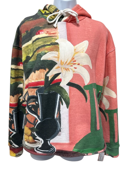 Jacquemus Size S Pink, Green, Orange Cotton Painted Hoodie Pockets Sweatshirt Pink, Green, Orange / S