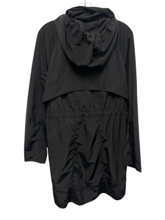 Athleta Size M Black Polyester Zip Front Hood Long Sleeve Knee length Jacket Black / M